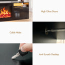 Advwin 160cm Fireplace TV Stand with 45cm Electric Fireplace