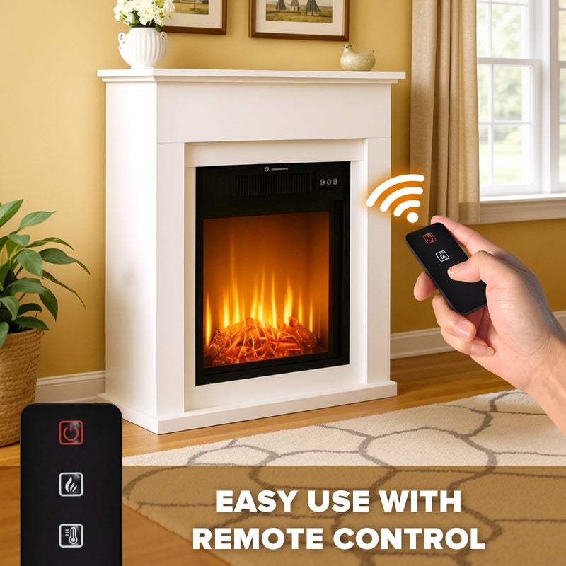 Advwin Electric Fireplace Heater with Mantel White