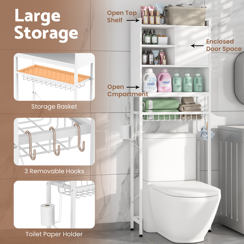 Advwin Over The Toilet Bathroom Storage Cabinet White