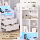 Advwin Set of 2 Tall LED Nightstands w/ Charging Station