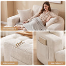 Advwin Oversized Round Chaise Lounge Sofa with Ottoman