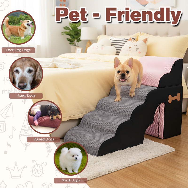 Advwin 2 in 1 High Pet Stairs with Tunnel 6 Steps