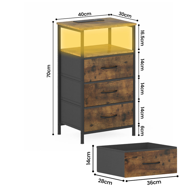 Advwin LED Bedside Table With Charging Station(Pre-order)