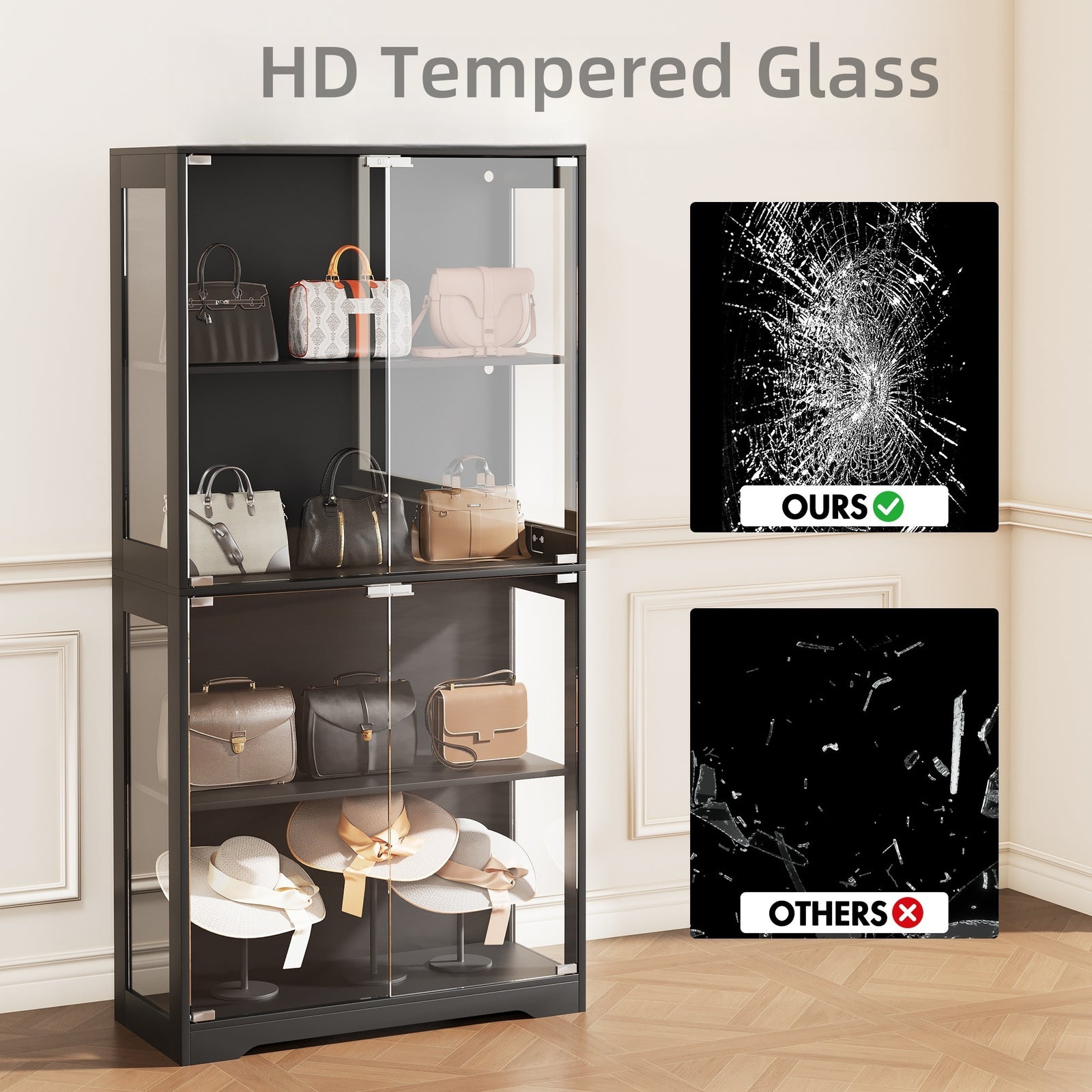 Advwin Display Advwin 4 Tier Display Cabinet Tall Storage
