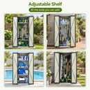 Advwin 3x2ft Galvanized Steel Garden Shed with Shelves