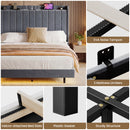 Advwin Velvet Floating Bed Frame with RGB LED