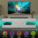 Advwin LED TV Unit 152cm with Water Corrugated Side Panels