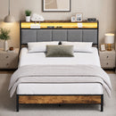 Advwin Queen Bed Frame with RGB LED & Charging Station