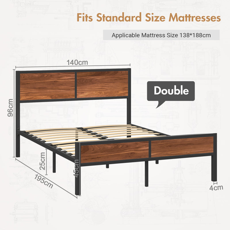 Advwin Bed Frame S/D/Q Bed Frame with Headboard