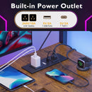 Advwin L Shaped Reversible Computer Desk with LED Lights