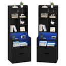 Advwin Set of 2 Tall LED Nightstands w/ Charging Station