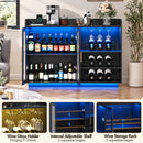 Advwin LED Wine Bar Cabinet with Charging Station