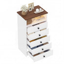 Advwin Dresser Chest of 5 Drawers with Mirror & LED Lights