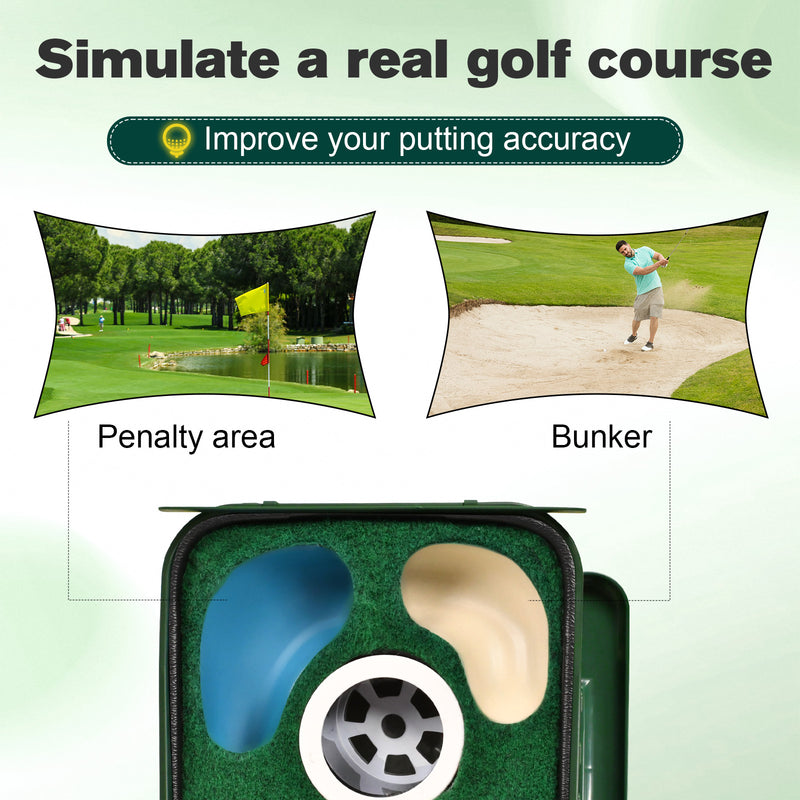 Advwin Golf Putting Mat with Auto Ball Return & 3 Holes