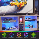 Advwin 160cm LED TV Unit with Adjustable Glass Shelves