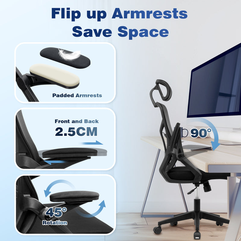 Advwin Adjustable Ergonomic Office Chair Black