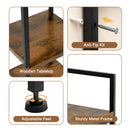 Advwin 3-Tier Desktop Organizer with Hooks Rustic Brown