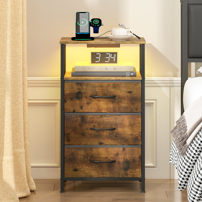 Advwin LED Bedside Table With Charging Station(Pre-order)