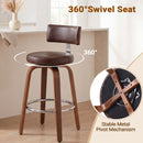 Advwin Set of 2 Bar Stools with Backrest 360° Swivel