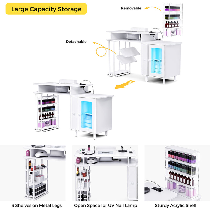 Advwin Manicure Table Dust with Dust Collector LED Light