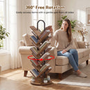 Advwin 16-Tier Tree Rotating Bookshelf for Small Spaces