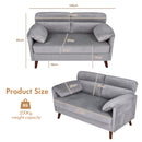 Advwin 2-Seater Velvet Fabric Loveseat Sofa 120cm