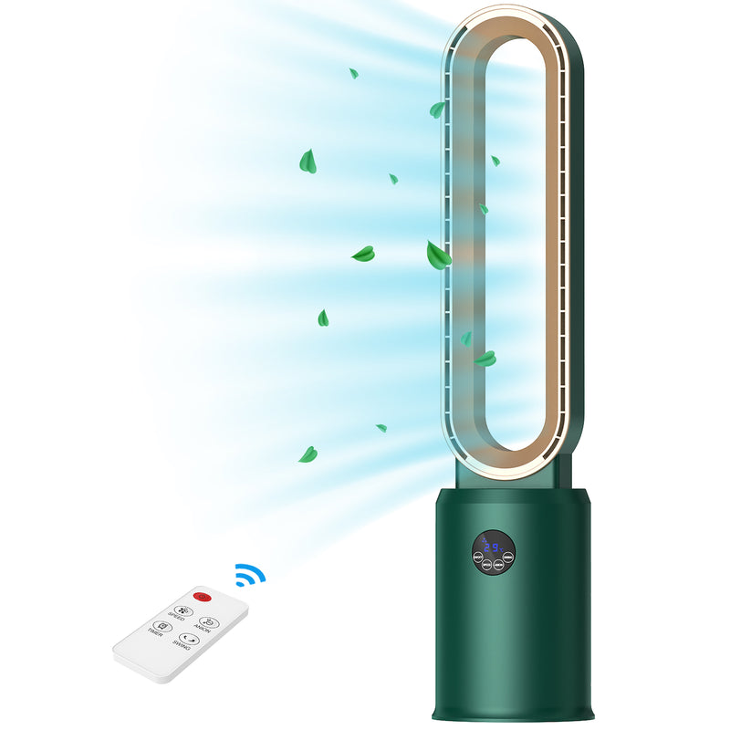 Advwin Bladeless Tower Fan Portable Electric Green