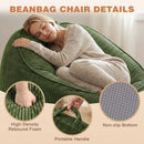 Advwin 90*92cm Corduroy Beanbag Sofa with Backrest