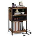 Advwin Bedside Table w/ Metal Mesh Drawer