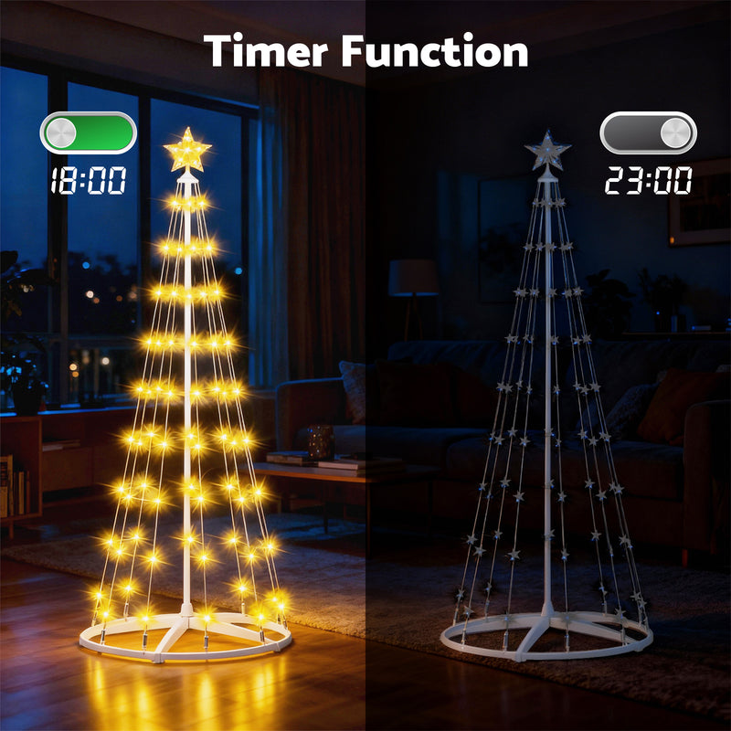 Advwin 204cm Christmas Cone Tree Lights with LED Lights