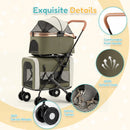 Advwin Foldable Double Pet Stroller w/ Detachable Carriers