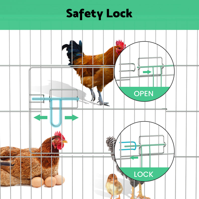 Advwin Metal Chicken Coop 181x74x75cm