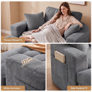 Advwin Oversized Round Chaise Lounge Sofa with Ottoman