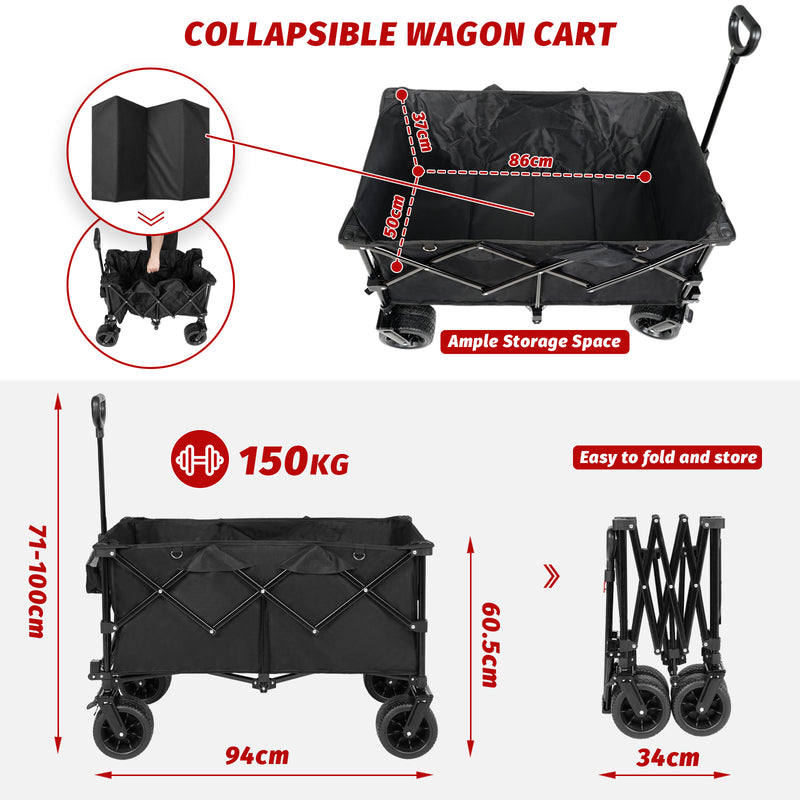 Advwin 200L Collapsible Folding Wagon Outdoor Trailer