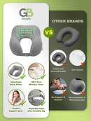 Travel Neck Pillow Washable 100% Pure Memory Foam
