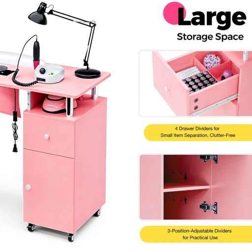 Advwin Manicure Table Nail Desk with Dust Collector