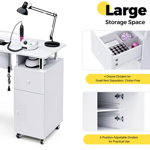 Advwin Manicure Table Nail Desk with Dust Collector
