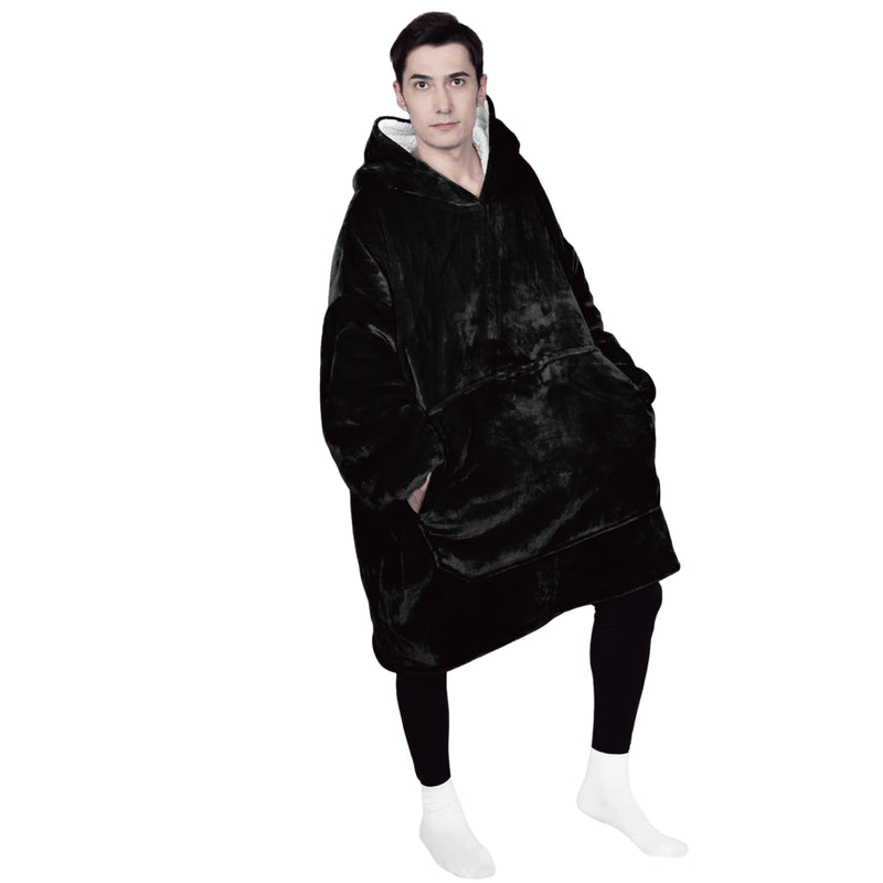 Advwin Oversized Sherpa Wearable Blanket Hoodie Adult
