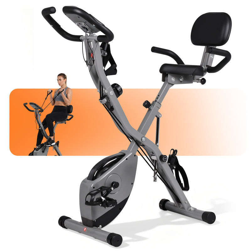 Advwin Folding Exercise Bike w/16 Level Adjustable Resistance