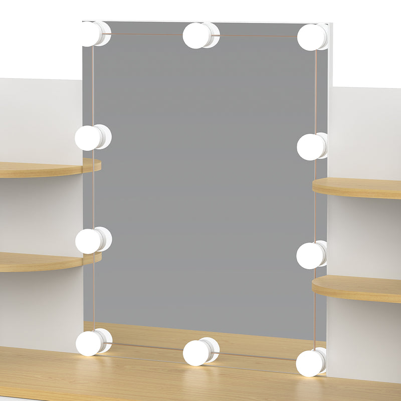 Advwin Dressing Table Stool Set 10 LED Bulbs Vanity Desk