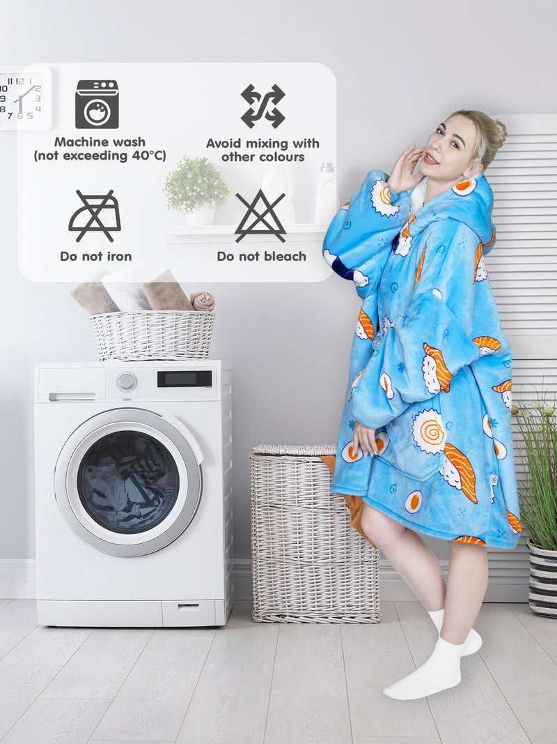 Advwin Oversized Sherpa Wearable Blanket Hoodie Adult