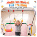 Advwin Kids Foldable Gymnastics Bar  with Basketball Hoop & Swing