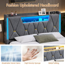 Advwin LED Bed Frame with Charging Station & Hidden Storage
