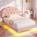 Advwin LED Floating Bed Frame w/ Adjustable Headboard King Single
