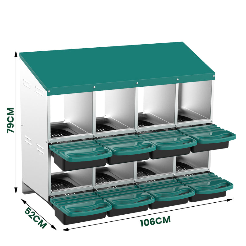 Advwin 8-Hole Galvanized Chicken Nesting Box