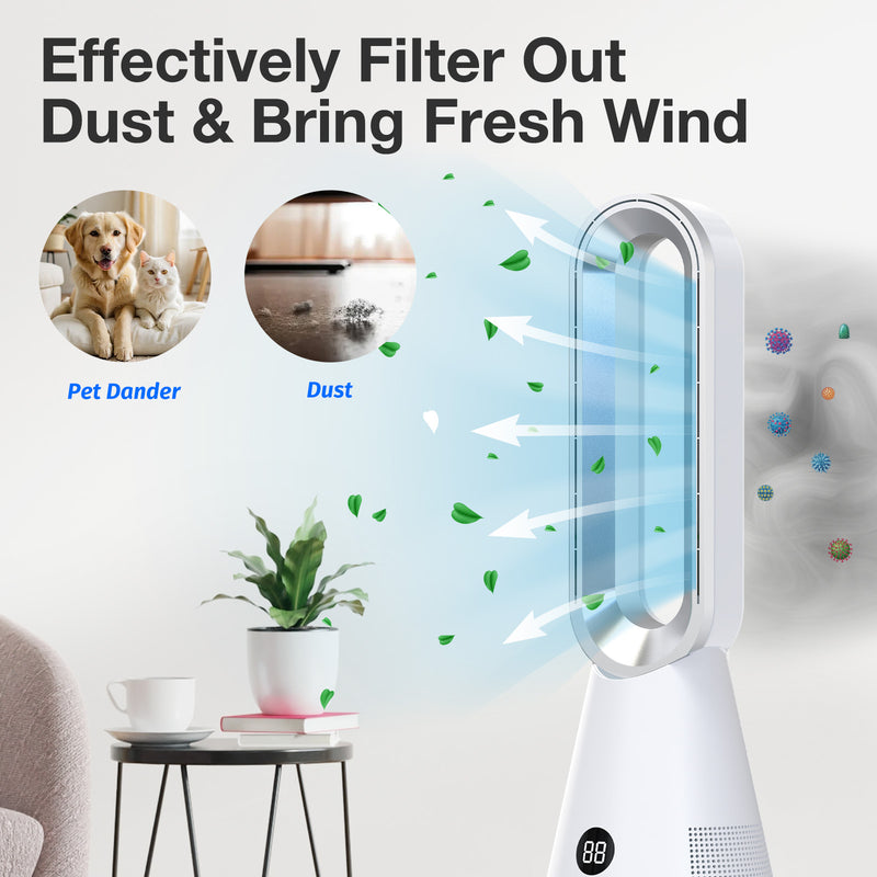 Advwin Electric Bladeless Tower Fan with Remote Control