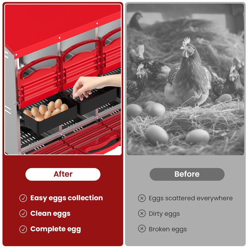 Advwin 10-Compartment Chicken Nesting Box Steel Coop