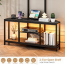 Advwin TV Stand with Built-in Mount & LED Lights 115cm