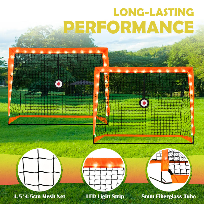 Advwin Light Up Soccer Goals for Kids 2 Pack
