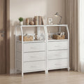 Advwin Set of 2 Bedside Table with 3 Drawers